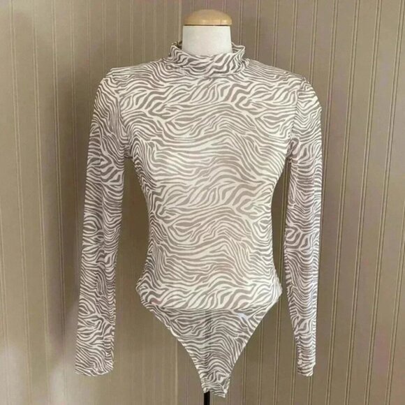 Primark Sheer Stretchy Bodysuit Women’s Size Small - Picture 1 of 7